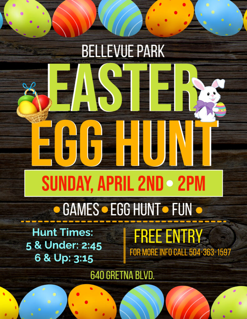 Bellevue Park Easter Egg Hunt April 2, 2023 City Of Gretna City Of