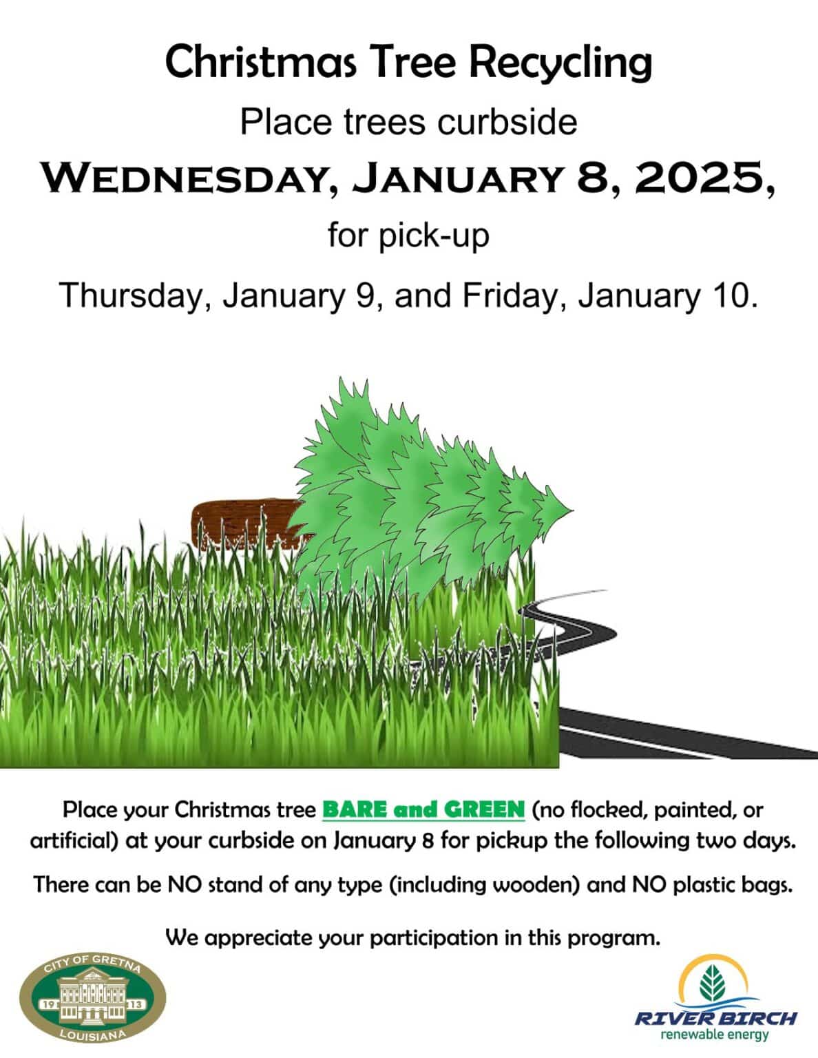 Christmas Tree Recycling 2025 City Of Gretna City Of Gretna